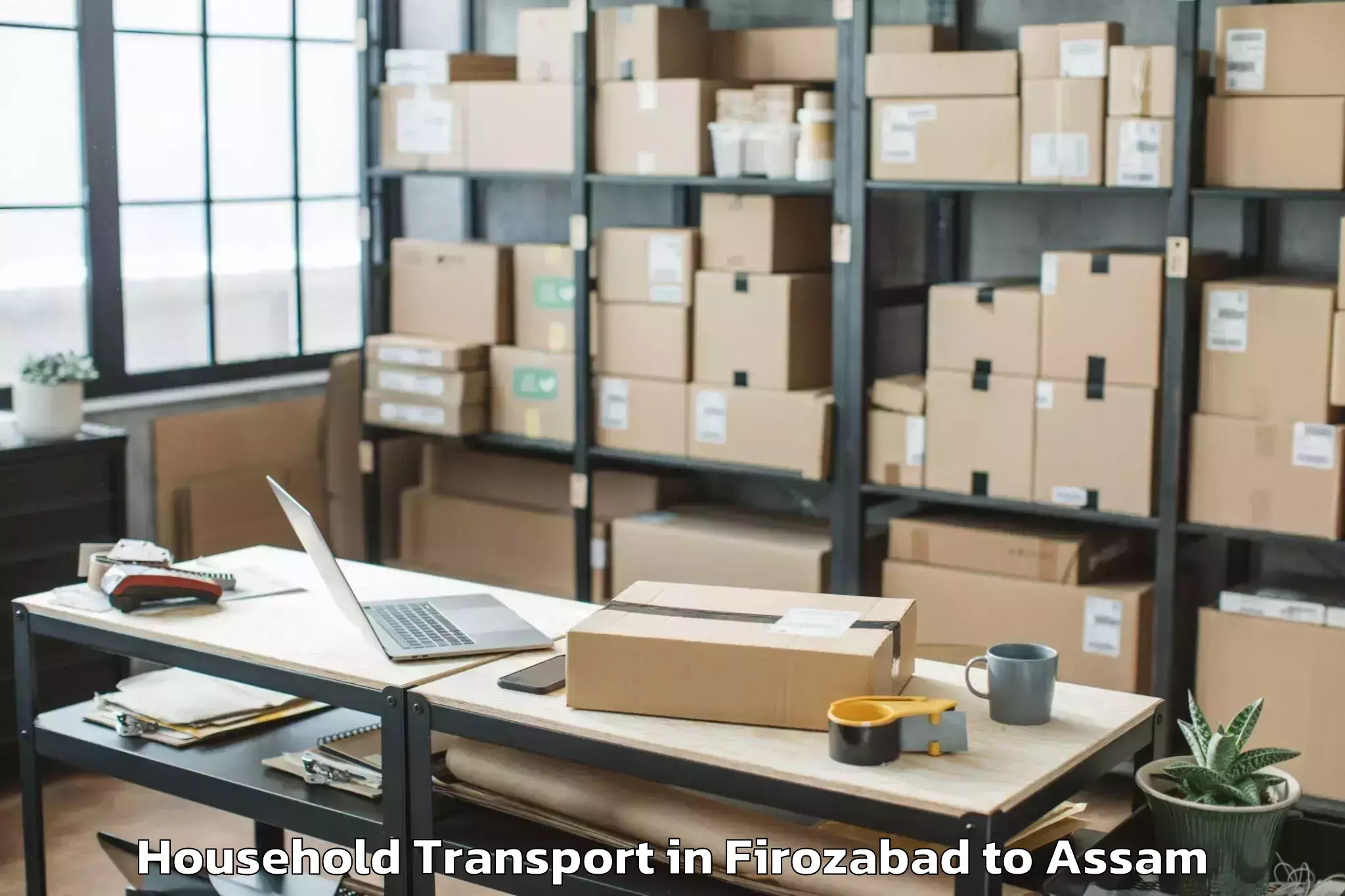 Book Firozabad to Guwahati Household Transport